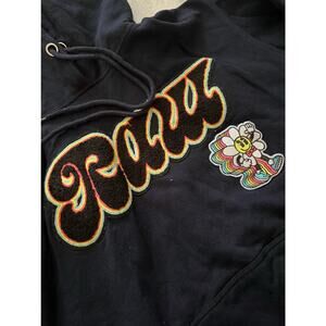 Men RAW Retro Flower Chenille Long Sleeve Hoodie